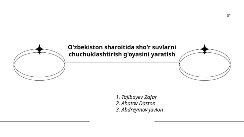 O'zbekiston sharoitida sho'r suvlarni chuchuklashtirish g'oyasini yaratish