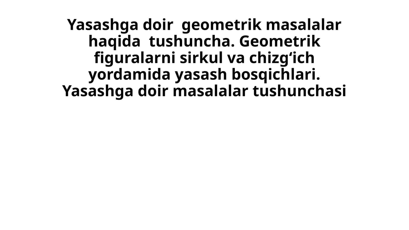 Geometrik masalalar