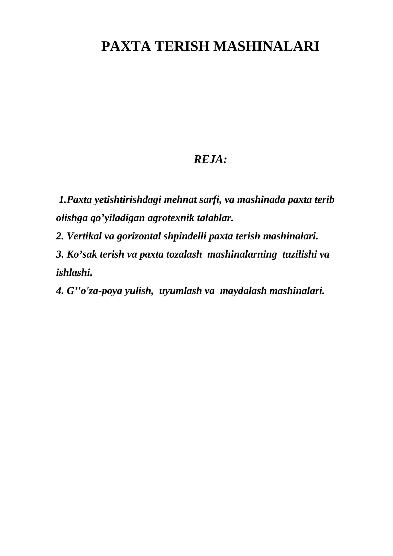Paxta terish mashinalari