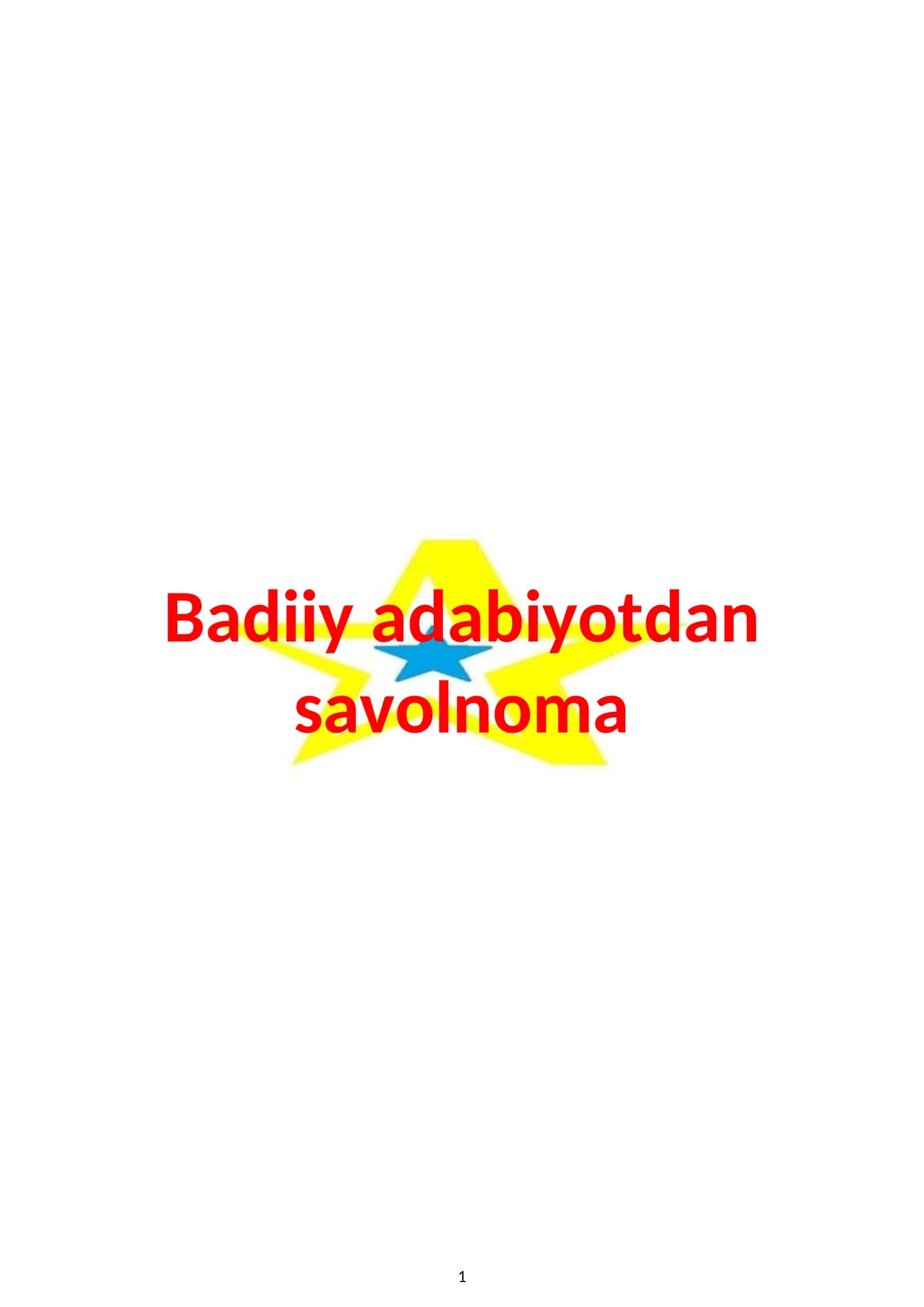O’tkir Hoshimov “Dunyoning ishlari” qissasi savol-javoblar to‘plami