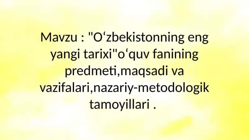 Oʻzbekistonning eng yangi tarixi