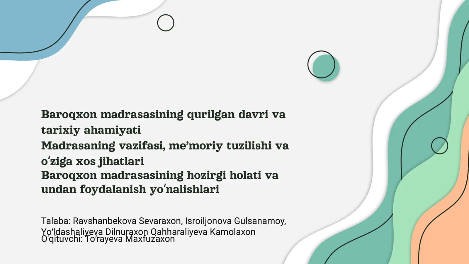 Baroqxon madrasasining qurilgan davri va tarixiy ahamiyati
