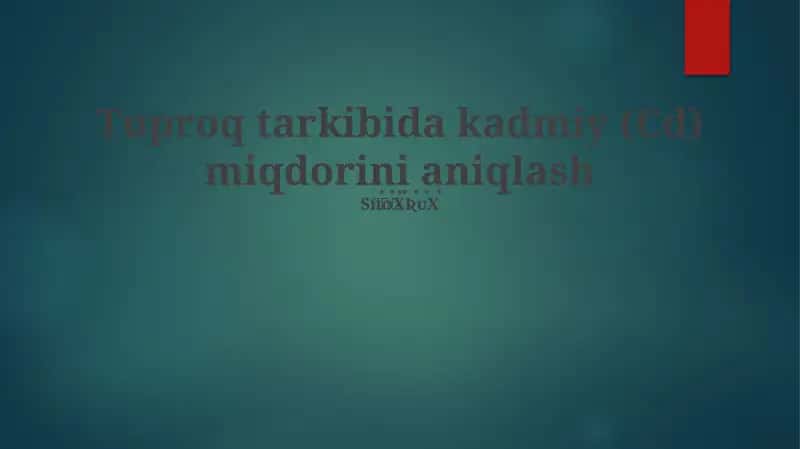 Kadmiy tahlil qilish