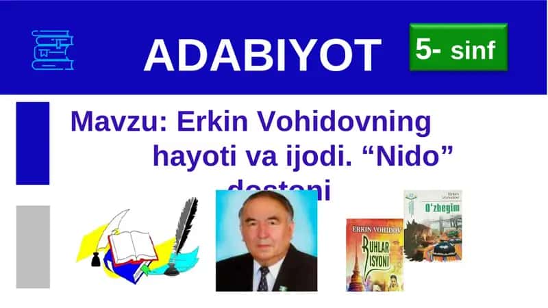 Erkin Vohidovning hayoti va ijodi. “Nido” dostoni