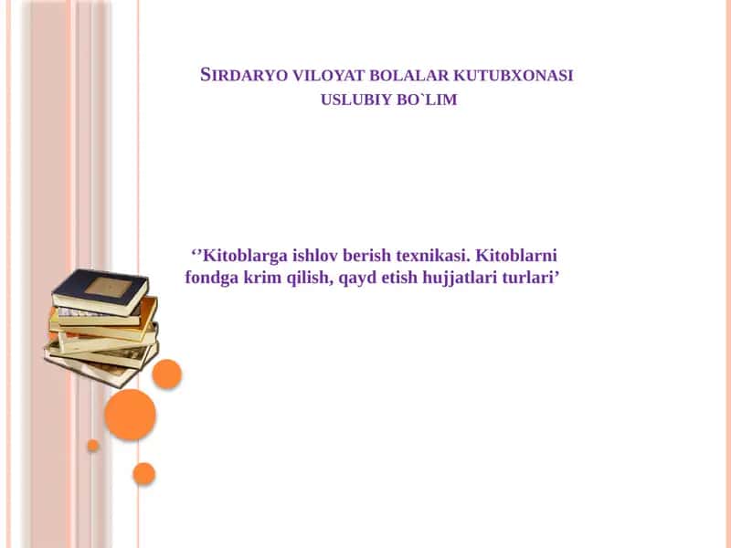 Kitoblarga İshlov Berish Texnikasi