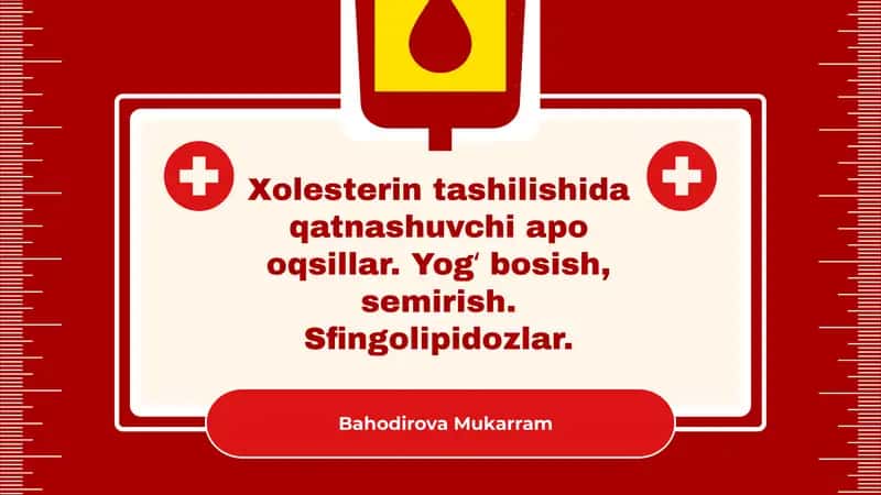 Apo oqsillar va xolesterin tashilishi