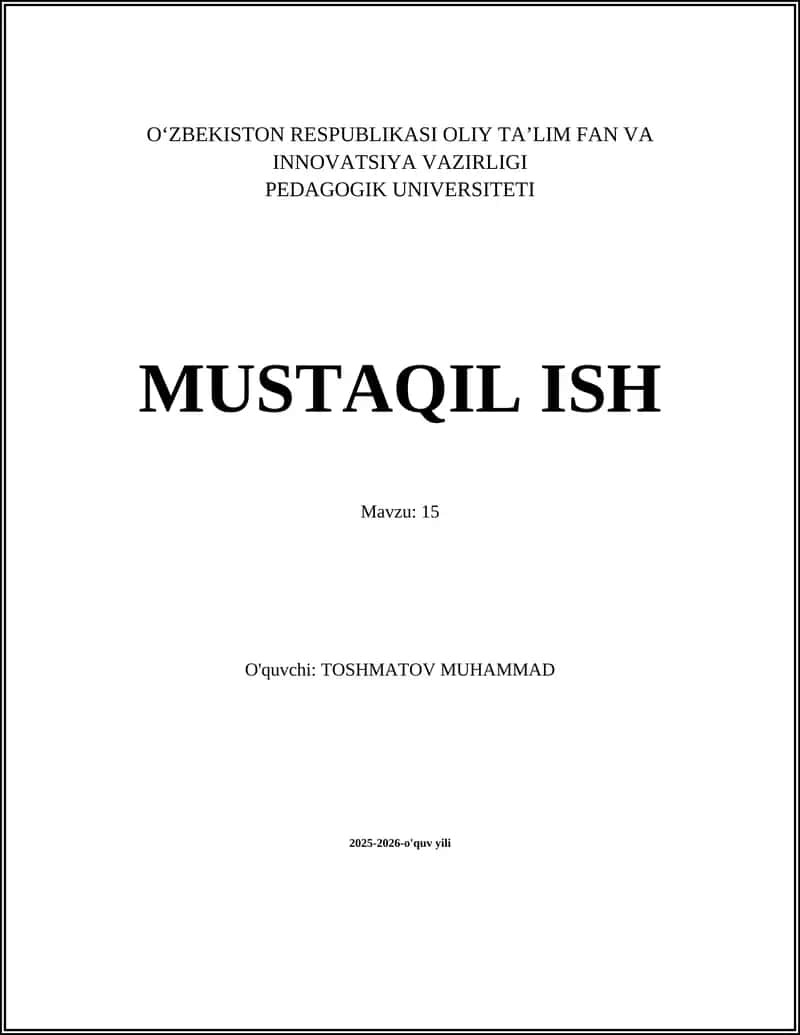 15 sonining matematik xususiyatlari