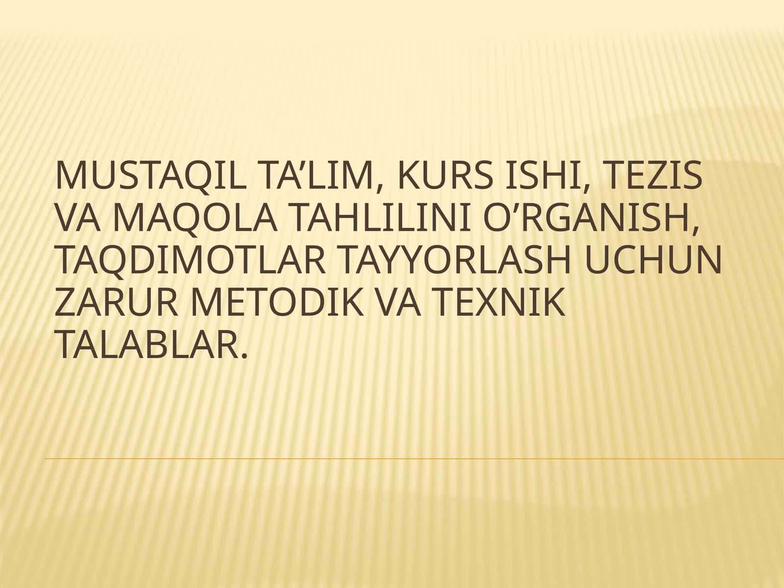 Mustaqil o'quv materiallari tayyorlash