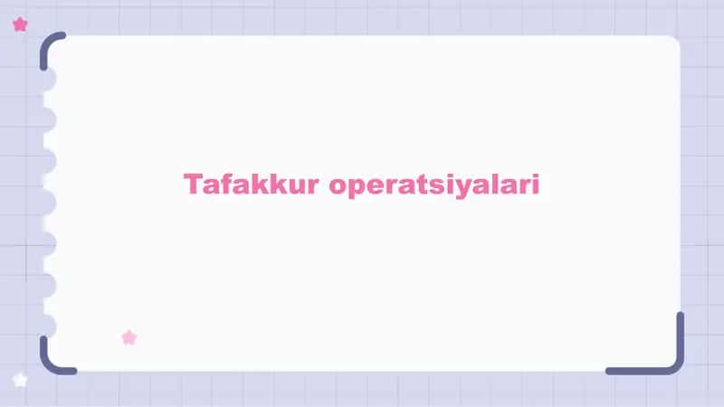 Tafakkur operatsiyalari
