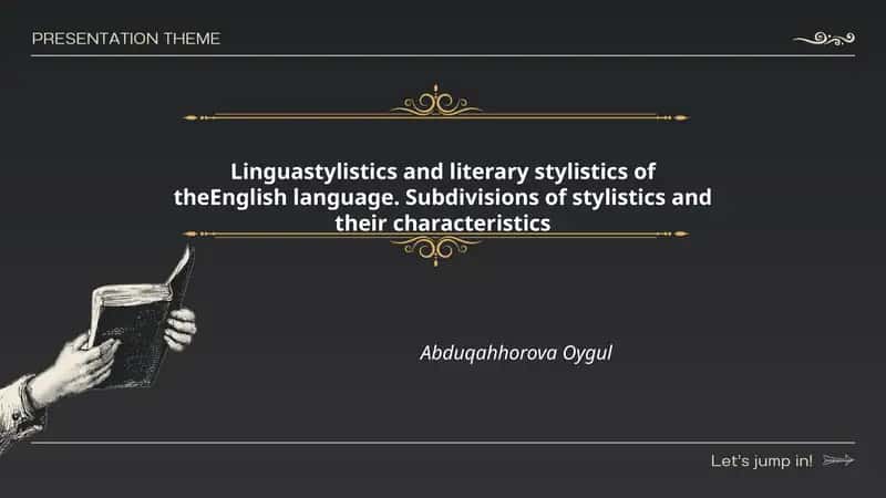 Linguastylistics and literary stylistics of the English language