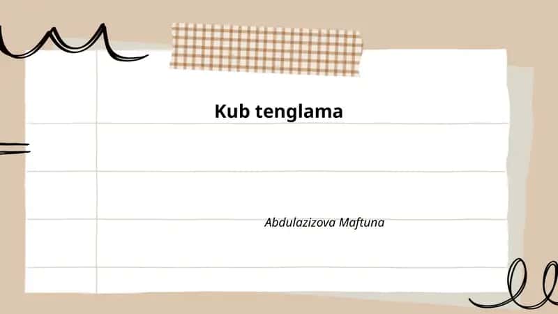 Kub tenglama