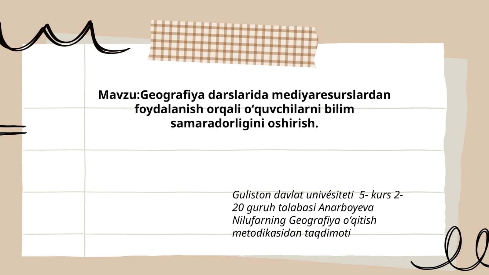 Geografiya oʻqitish metodikasi