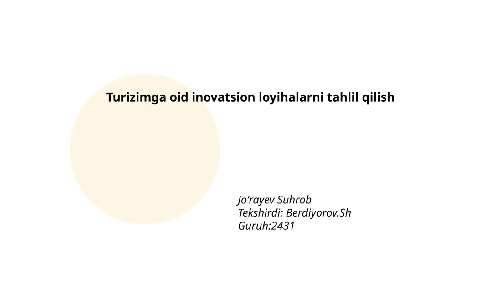 Barqaror turizm uchun innovatsion texnologiyalar