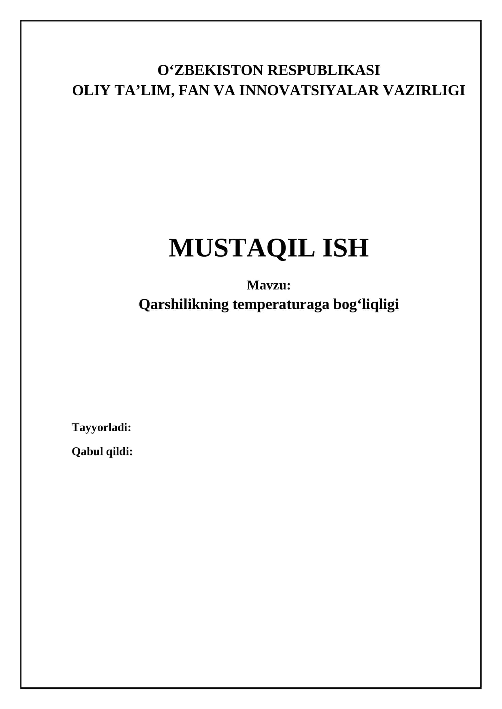 Qarshilikning temperaturaga bogʻliqligi