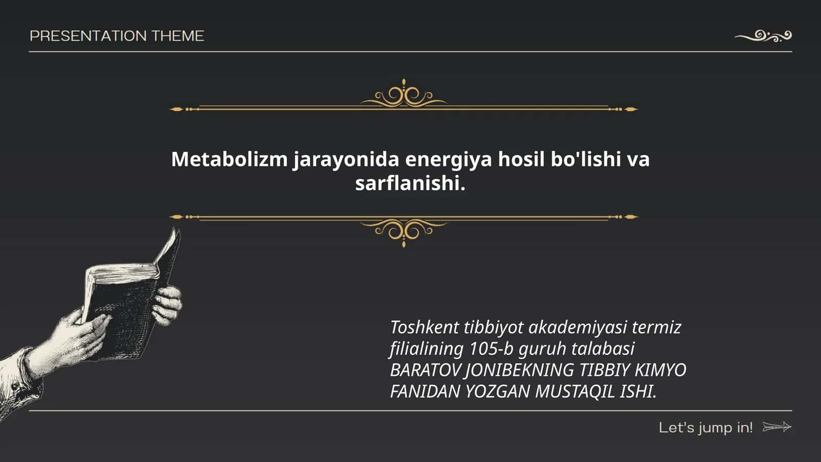 BARATOV JONIBEKNING TIBBIY KIMYO FANI