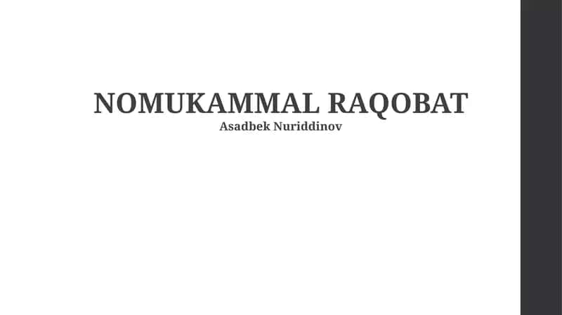 NOMUKAMMAL RAQOBAT