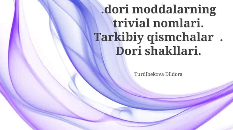 Dori moddalarning trivial nomlari