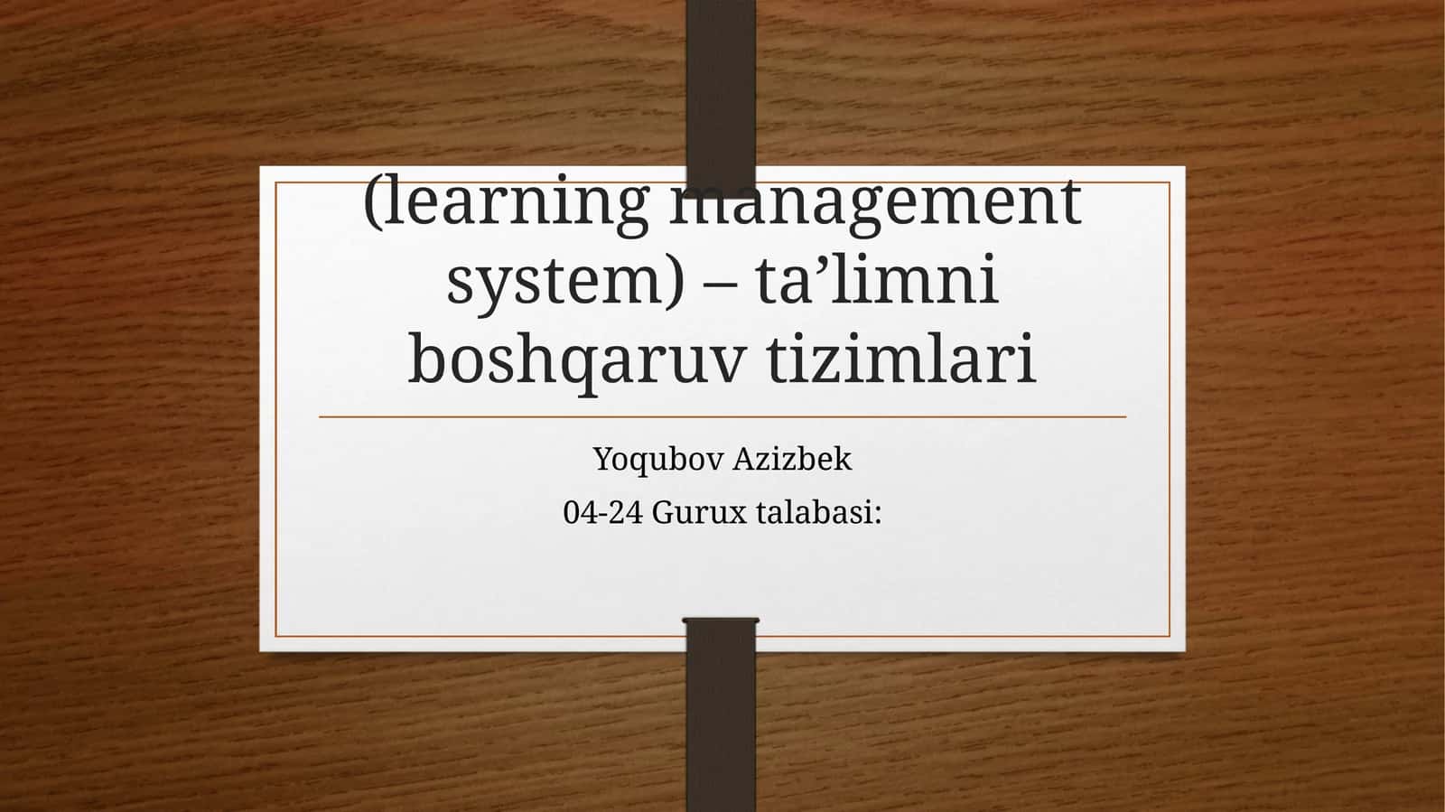 Ta’limni boshqaruv tizimlari