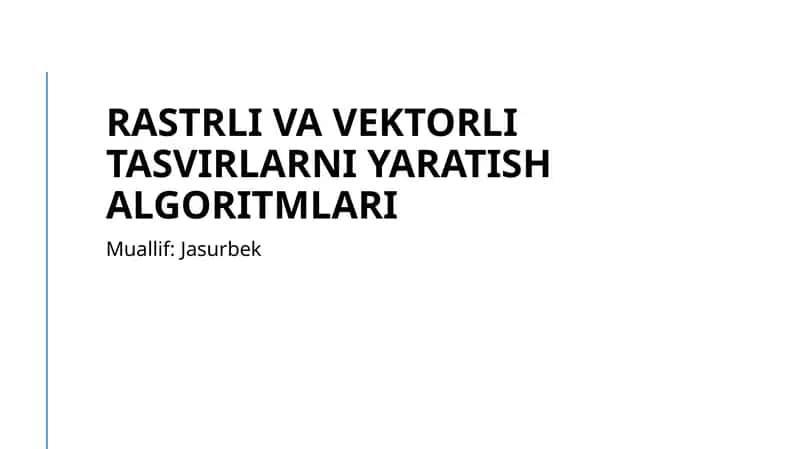 Tasvir yaratish algoritmlari