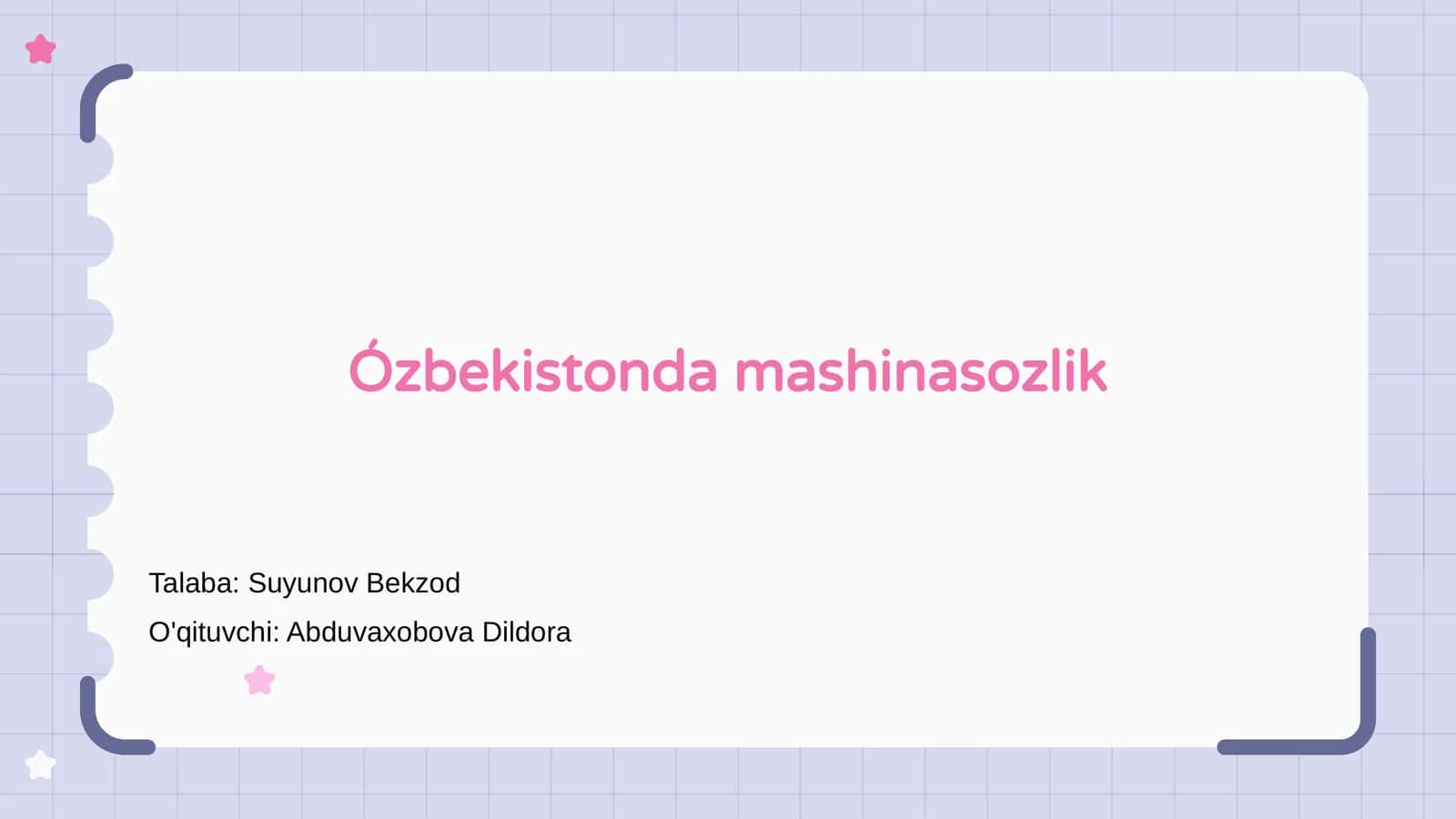 Ózbekistonda mashinasozlik