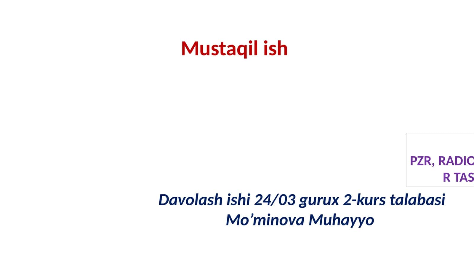 Immunologik va molekulyar diagnostika usullarining umumiy tavsifi