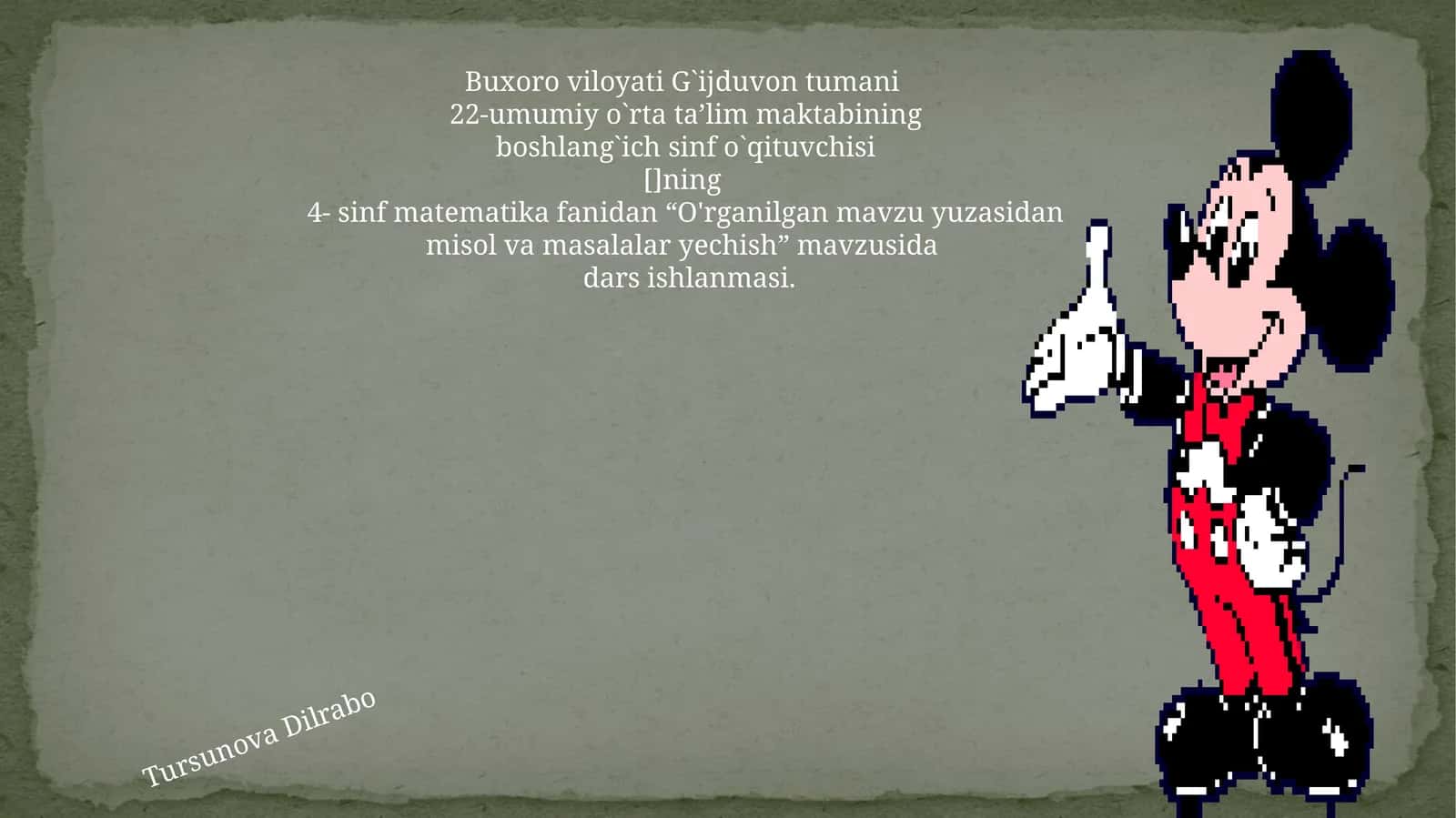 O'rganilgan mavzu yuzasidan misol va masalalar yechish