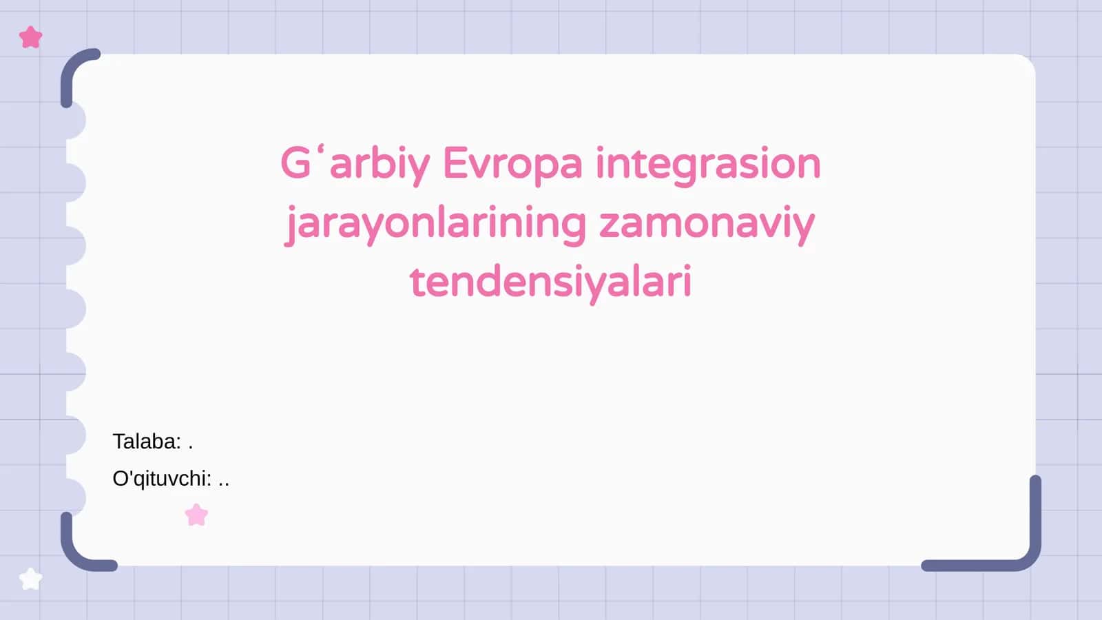 Gʻarbiy Evropa integrasion jarayonlarining zamonaviy tendensiyalari