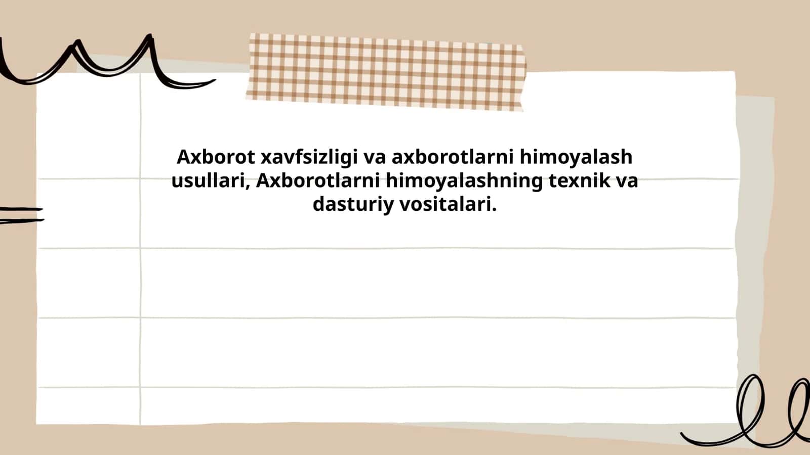 Axborot xavfsizligi va axborotlarni himoyalash usullari