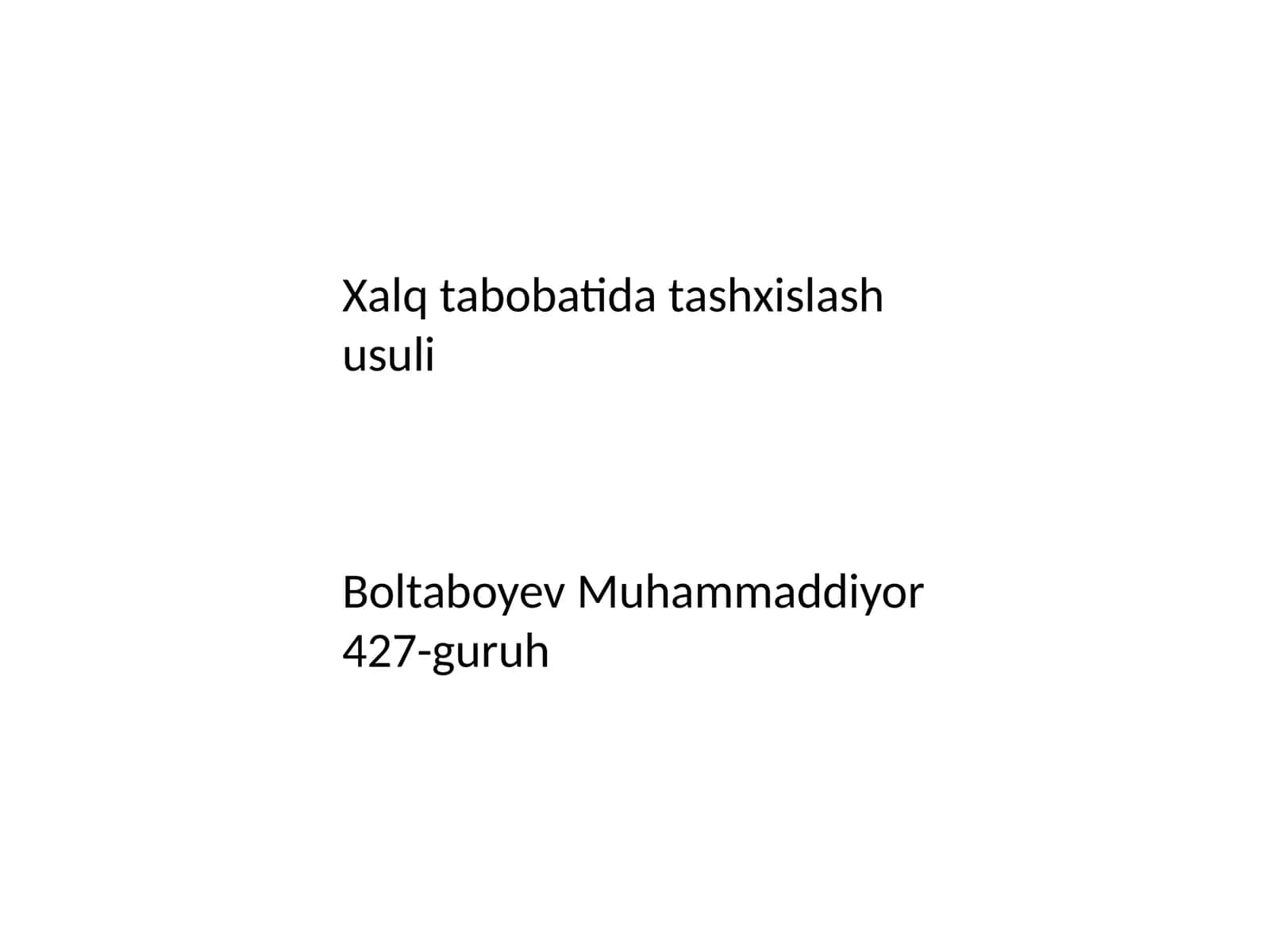 Xalqtabobatidatashxislashusuli