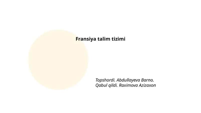 Fransiya talim tizimi