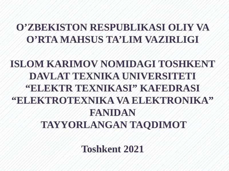 SINUSOIDAL O‘ZGARUVCHAN TOK