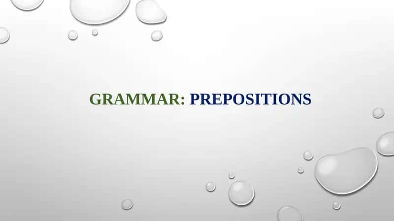Grammar prepositions