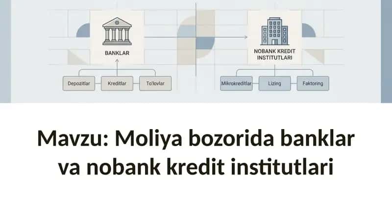 Moliya bozorida banklar va nobank kredit institutlari