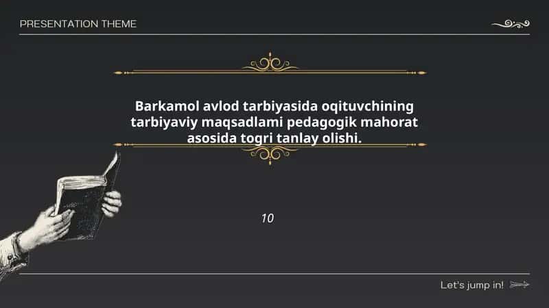 Barkamol avlod tarbiyasida oqituvchining tarbiyaviy maqsadlami pedagogik mahorat asosida togri tanlay olishi.