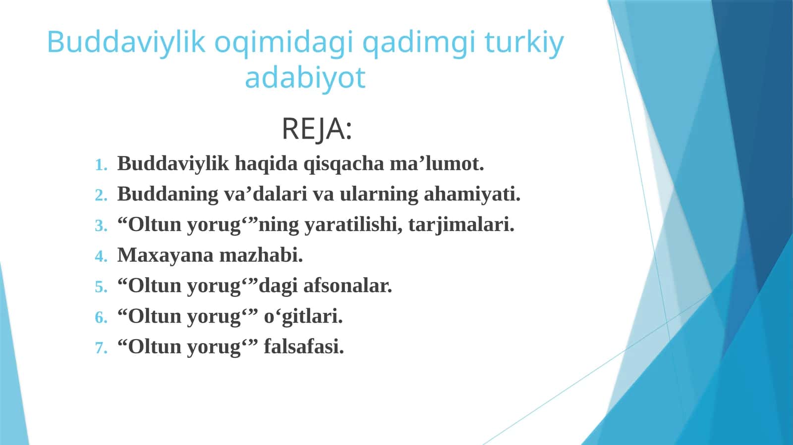 Buddaviylik oqimidagi qadimgi turkiy adabiyot