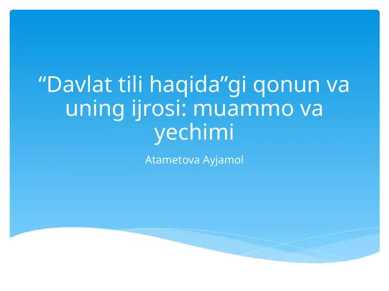 Davlat tili haqida qonun