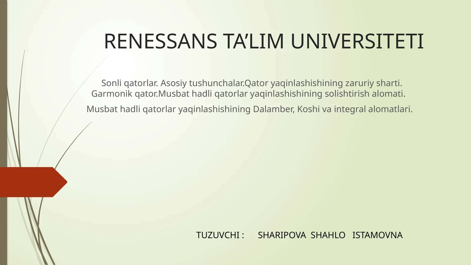 RENESSANS TA’LIM UNIVERSITETI
