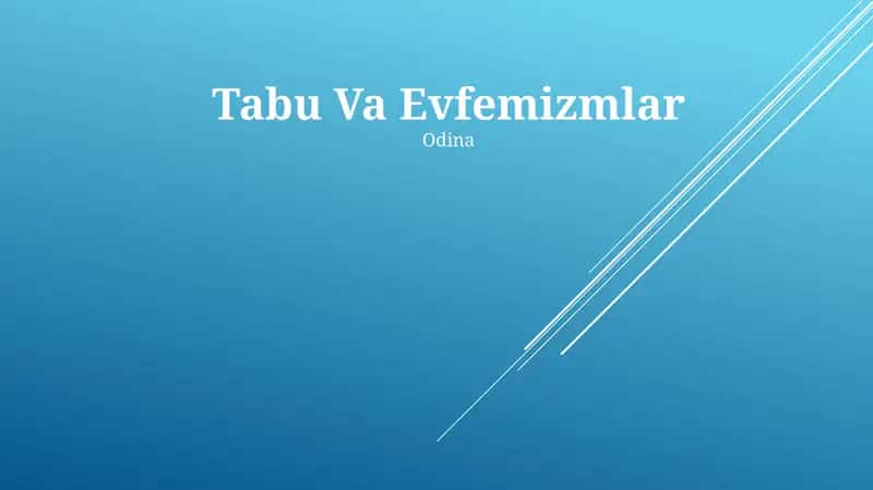 Tabu Va Evfemizmlar