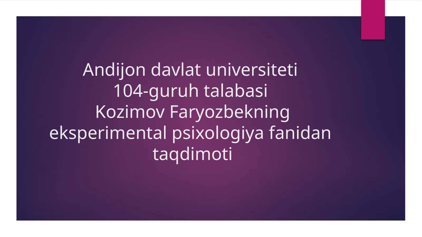 Shaxs hissiyotlarini eksperimental psixologiyada tadqiq etish