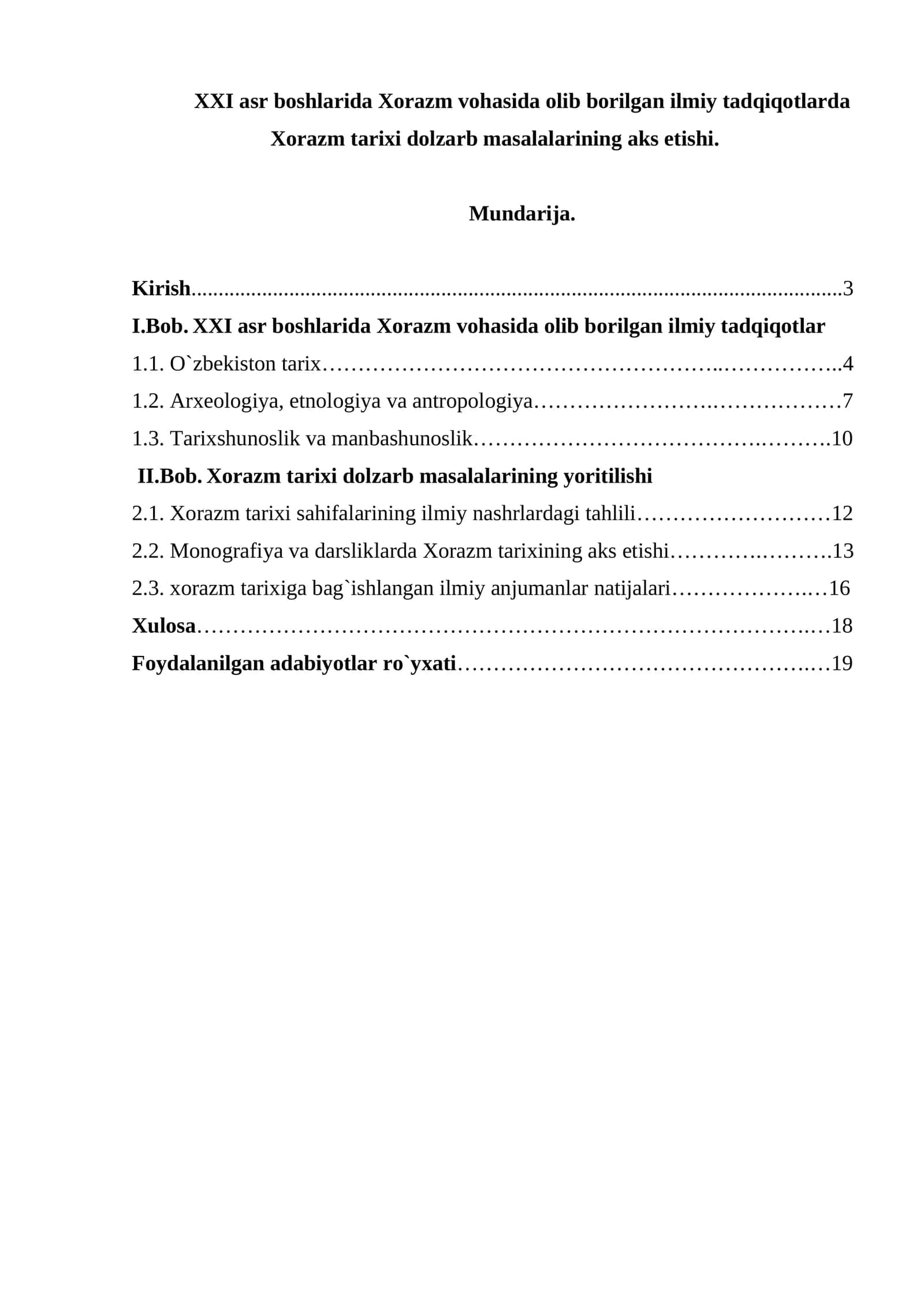 Xorazm Vohasida Olib Borilgan Ilmiy Tadqiqotlar