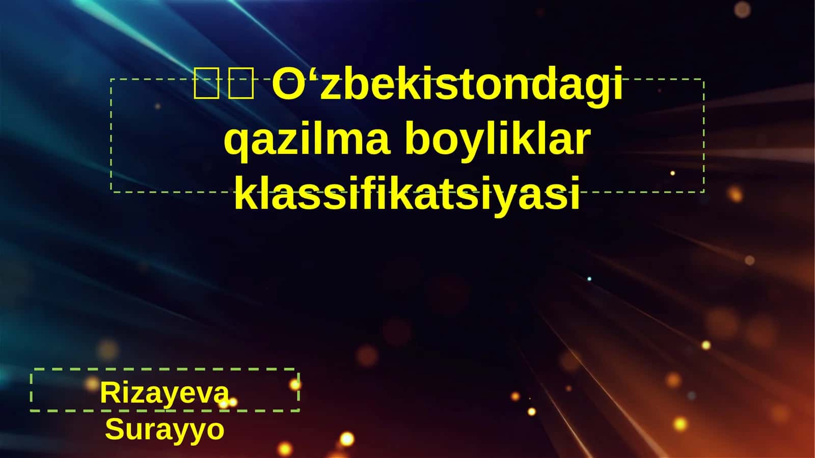 O‘zbekistondagi qazilma boyliklar klassifikatsiyasi