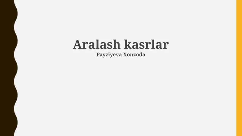 Aralash kasrlar