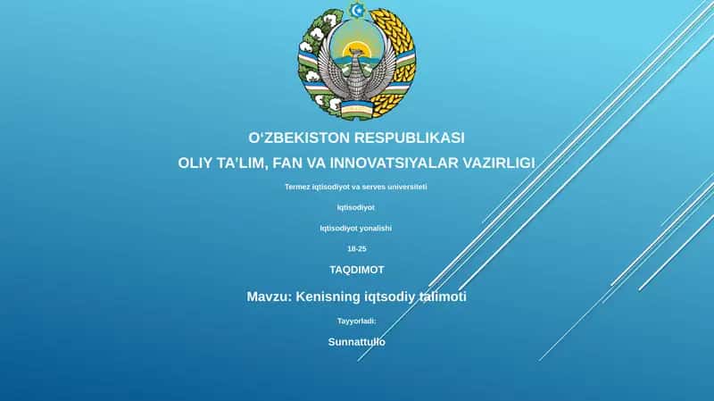 Kenisning iqtsodiy talimoti