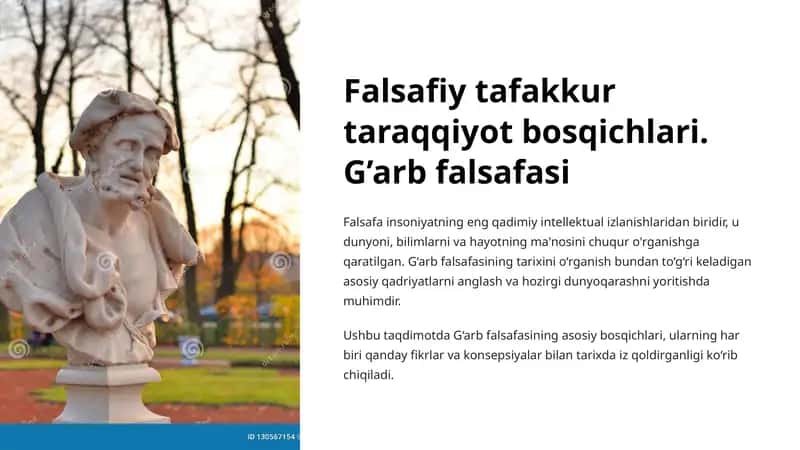 Falsafiy tafakkur taraqqiyot bosqichlari. G’arb falsafasi