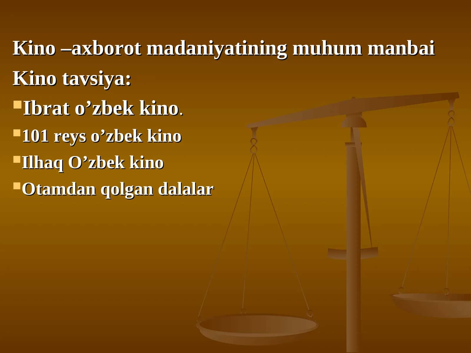 Kino axborot madaniyatining muhum manbai
