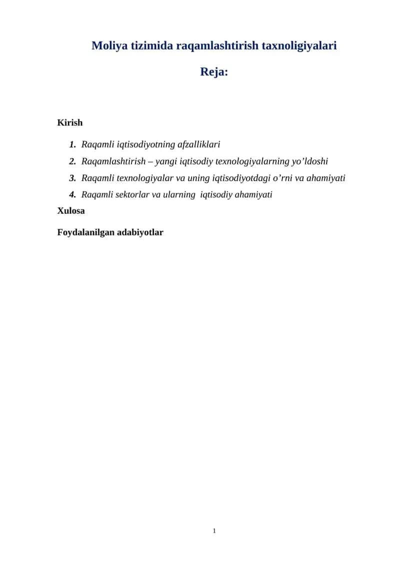 Raqamli iqtisodiyot