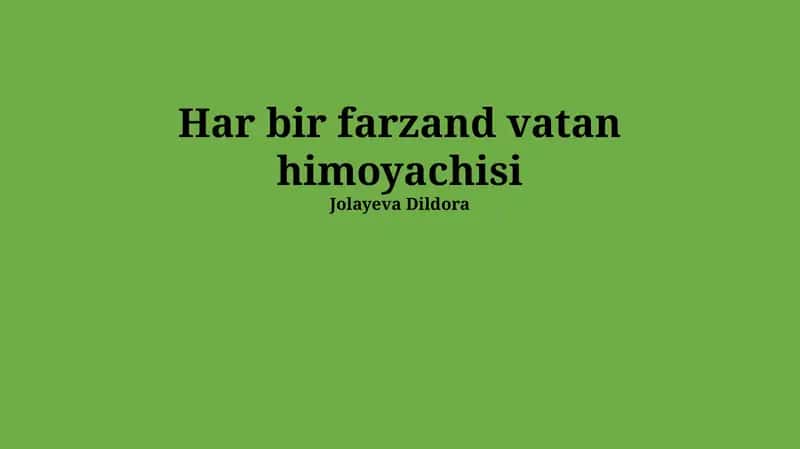 Harbiy-vatanparvarlik tarbiyasi