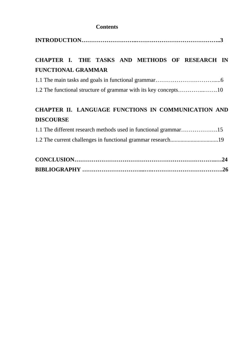 Functional Grammar Research