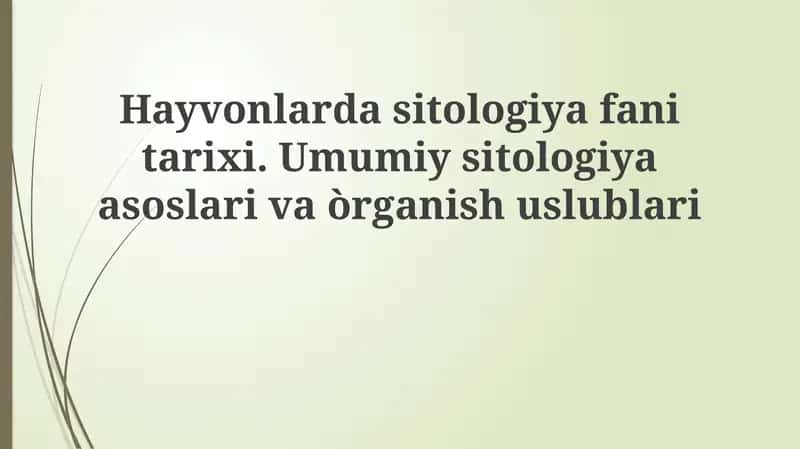 Hayvonlar sitologiyasi tarixi