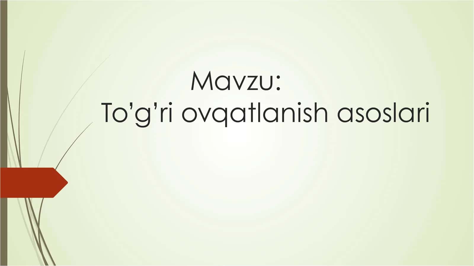 Toʻgʻri ovqatlanish asoslari